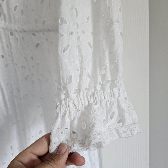 Aritzia- Wilfred La Boheme Gaia Eyelet White Lace Dress Size XS. - Picture 4 of 7